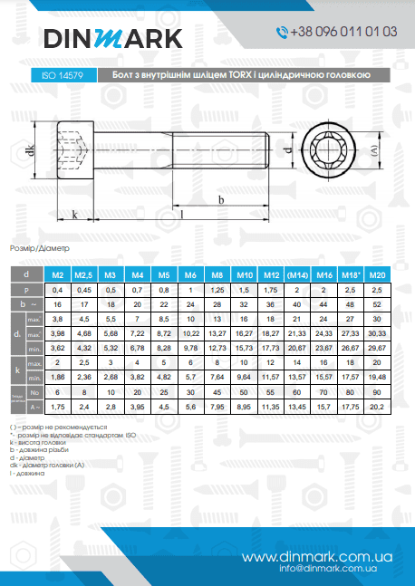 Болт ISO 14579 M8х20 цинк pdf