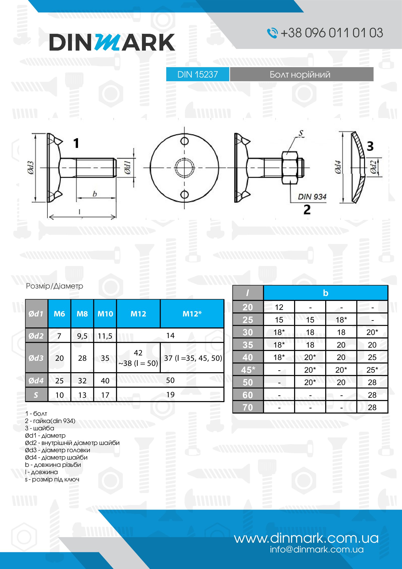 Bolt DIN 15237 M10x40 4,6 zinc pdf