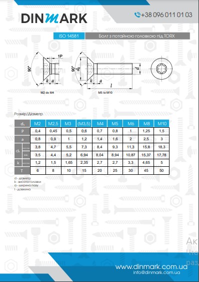Screw ISO 14581 M4x40 8,8 zinc TX20 pdf