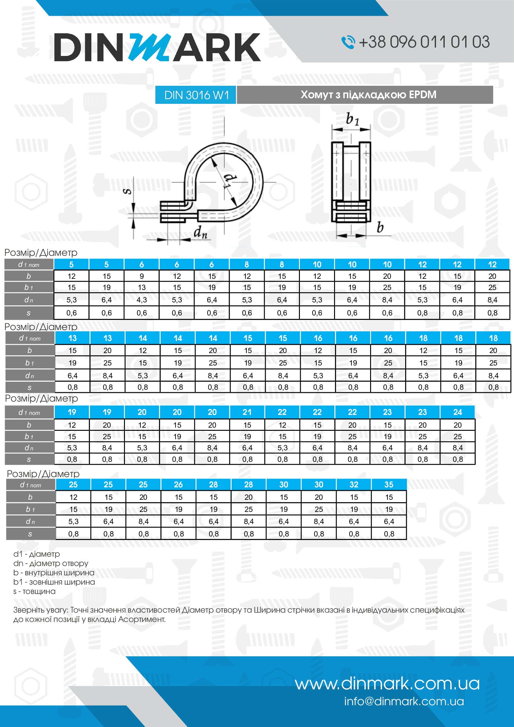 DIN 3016 W1 zinc Clamp with EPDM lining pdf