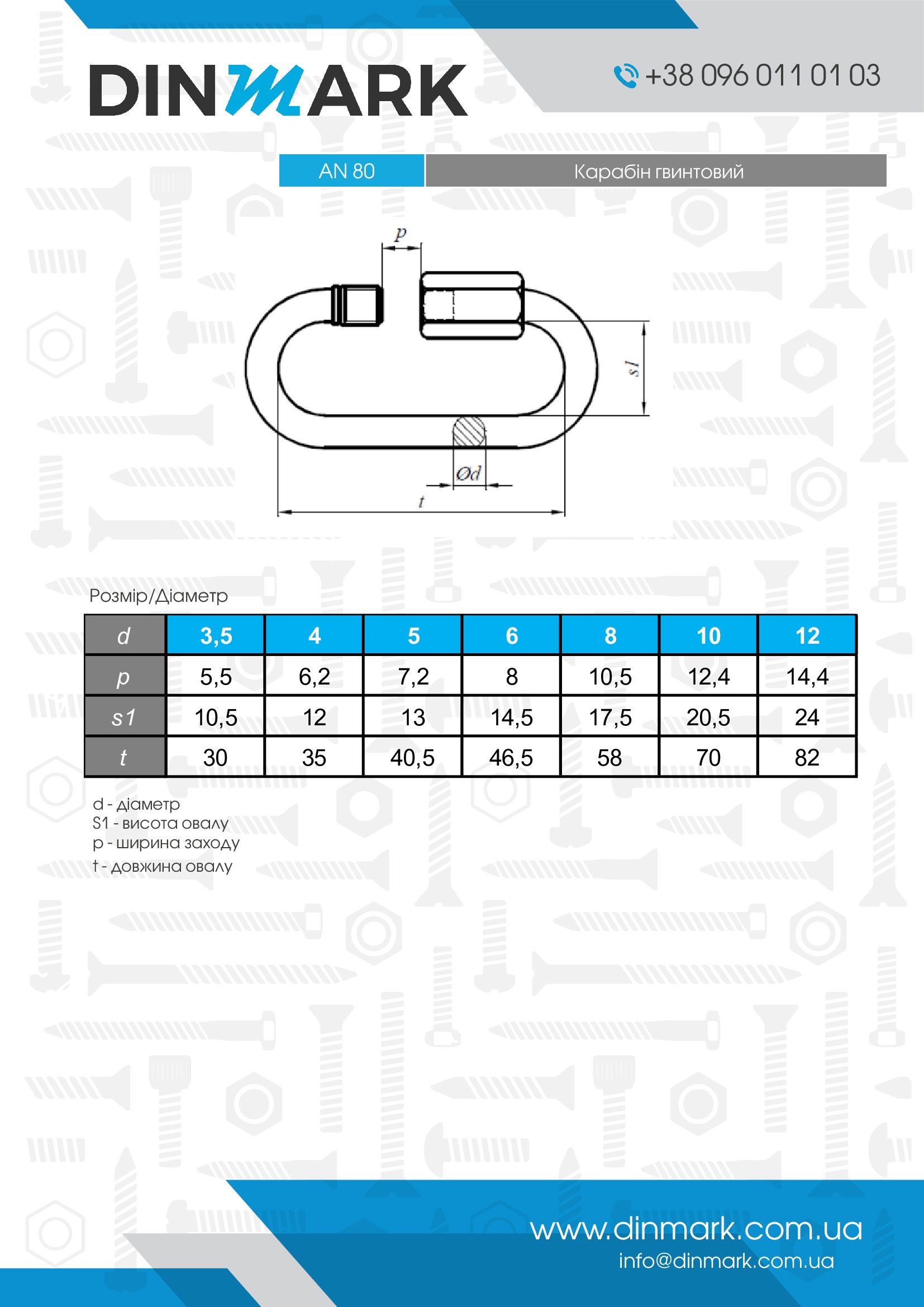 AN 80 zinc Carabiner screw pdf