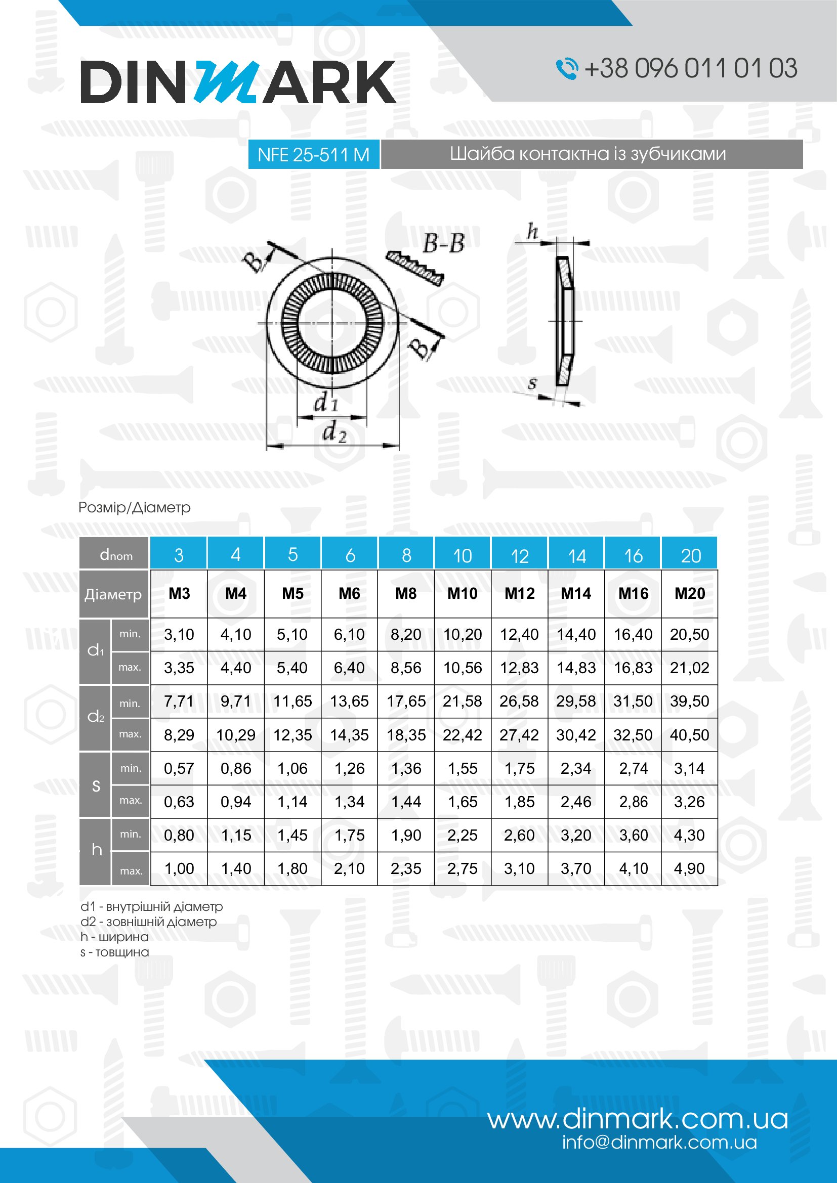 Шайба NFE 25-511-M M14 цинк платковый pdf