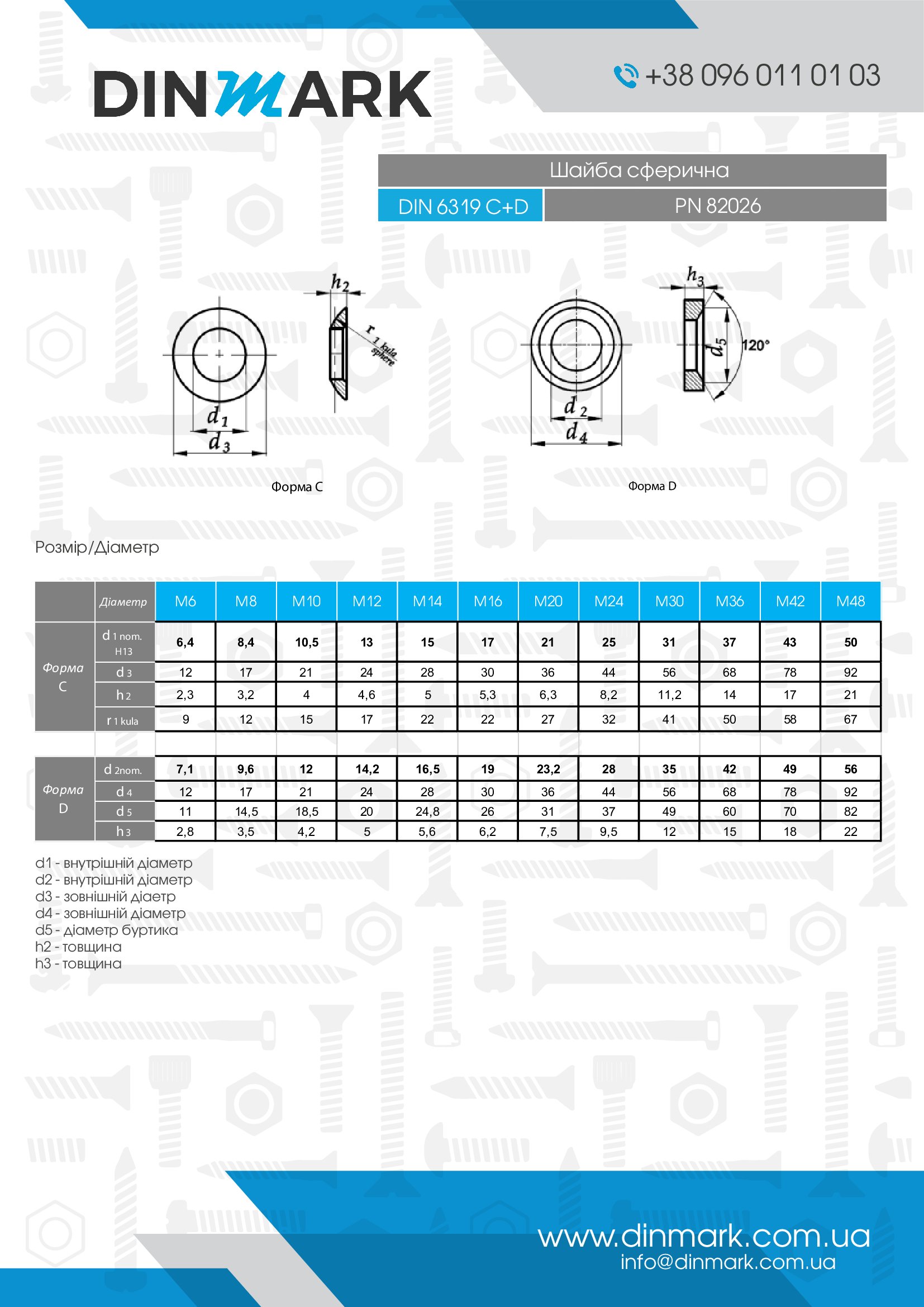 Шайба DIN 6319 C M30 цинк pdf