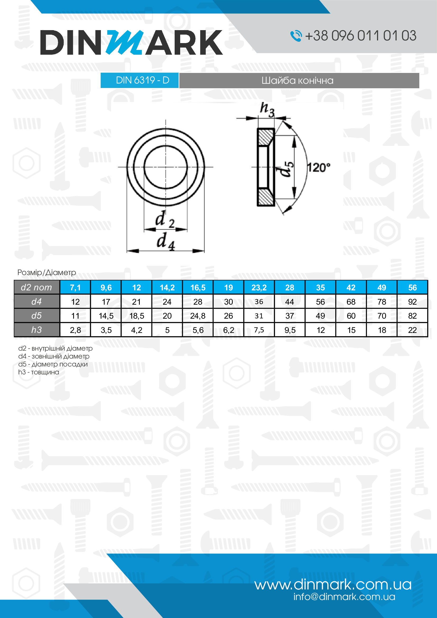 Washer DIN 6319 D M10(12) A2 pdf