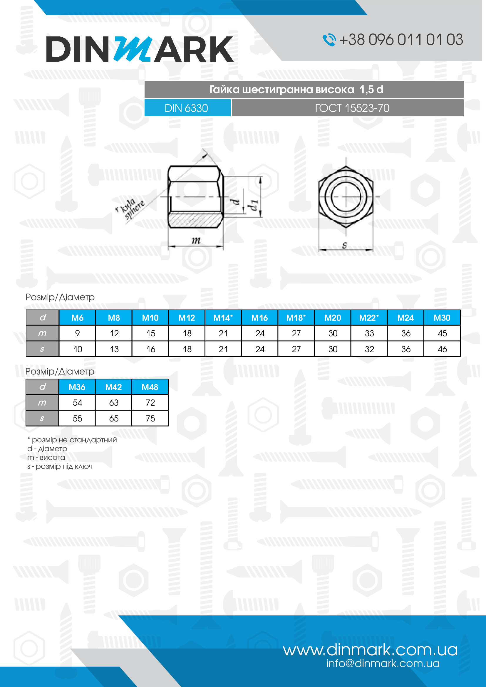 Nut DIN 6330 M30 10 zinc pdf