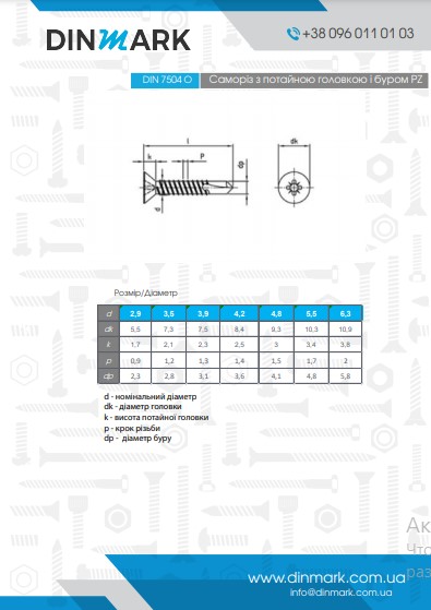 Саморіз DIN 7504-O M5,5x38 A4 PZ3 pdf