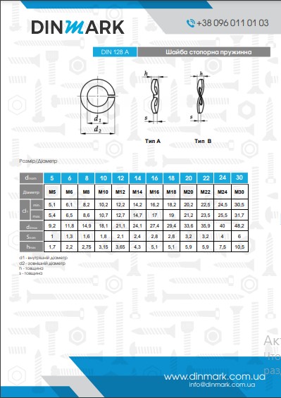 Шайба DIN 128-A M18 S pdf