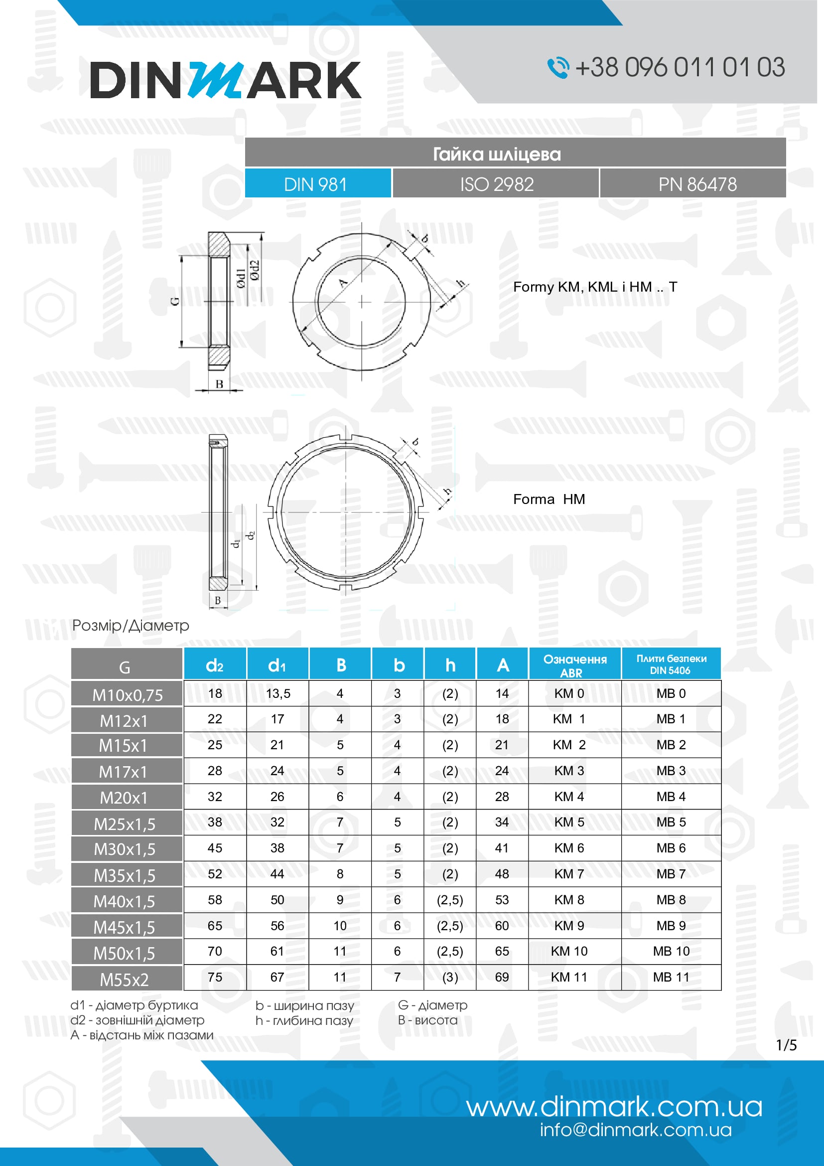 DIN 981 14H Гайка шлицевая pdf