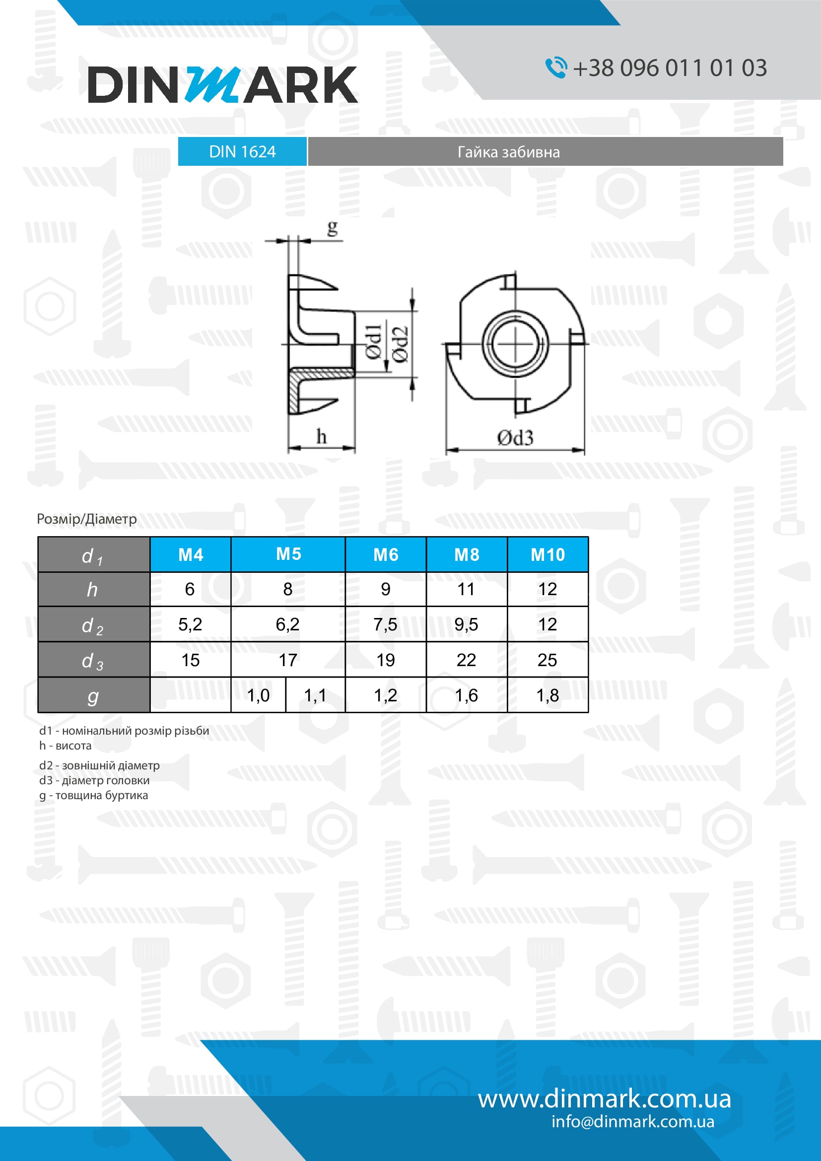 Nut DIN 1624 M12x13 A2 pdf