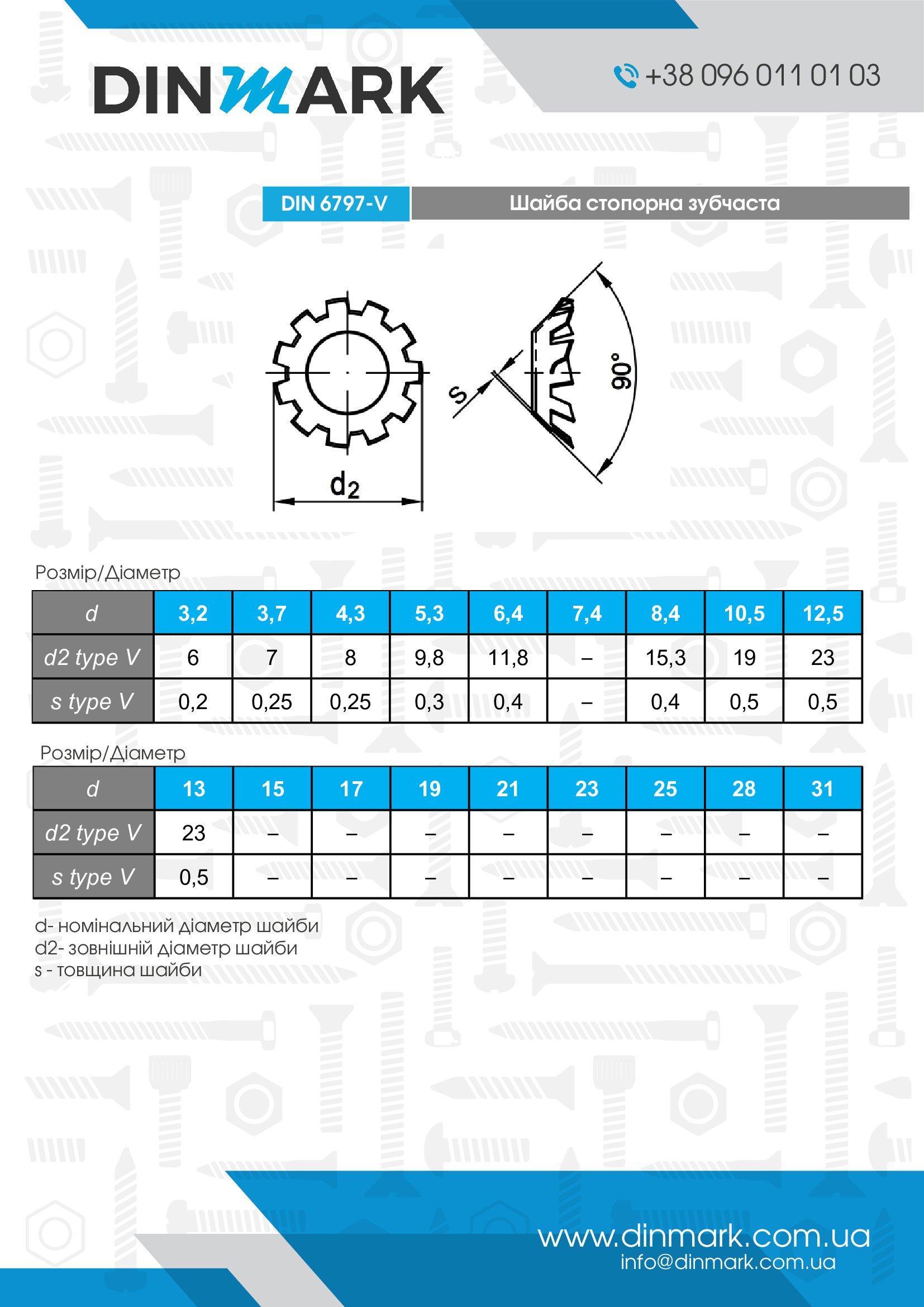 Шайба DIN 6797-V M6 цинк pdf