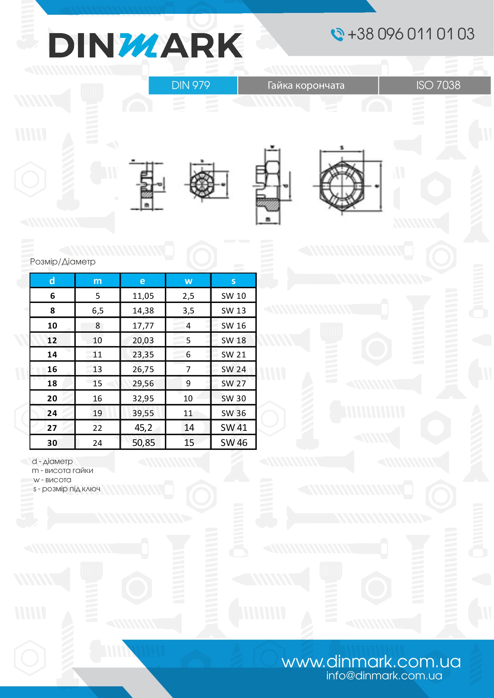 DIN 979 A2 Гайка корончата pdf