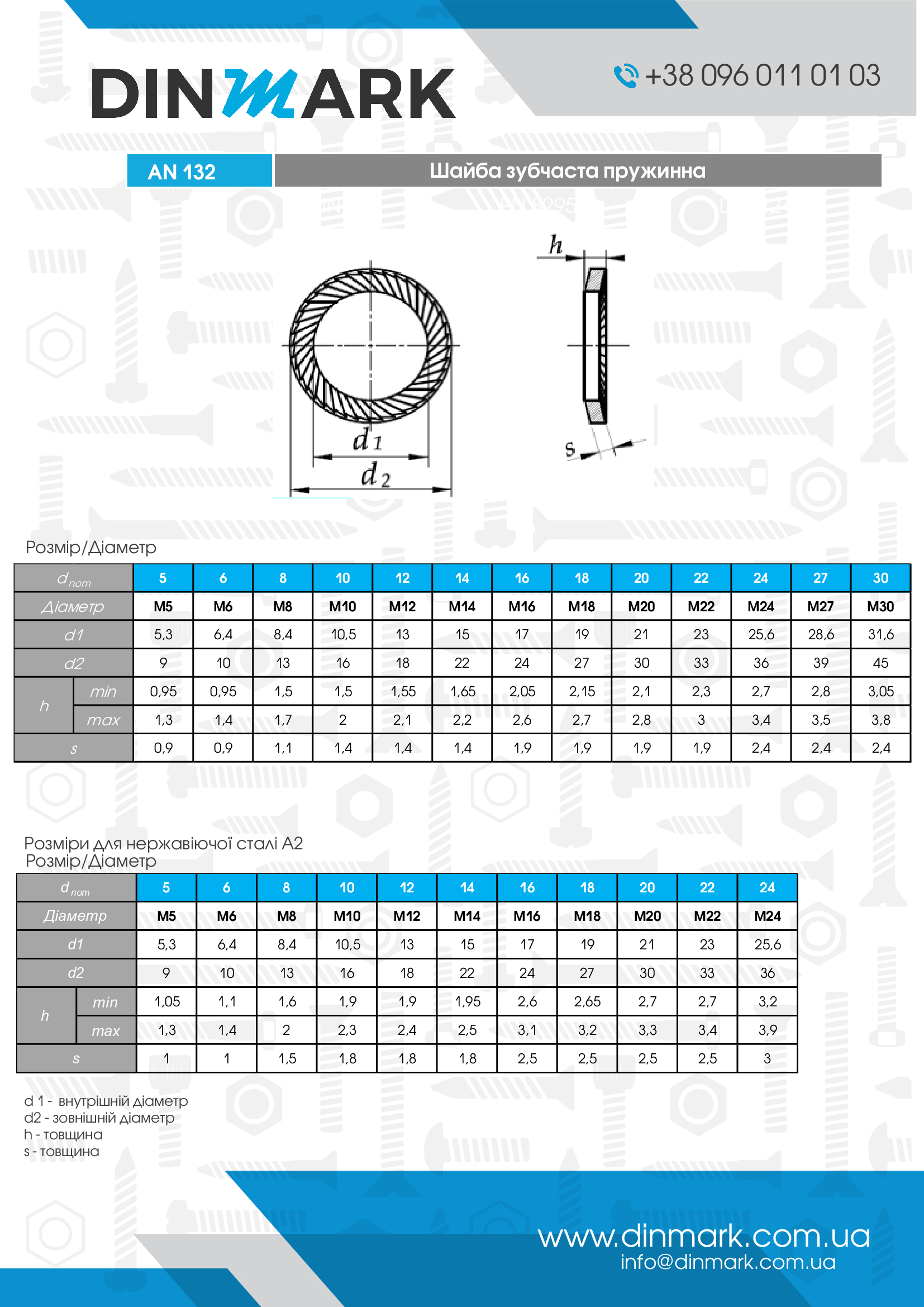 Шайба Schnorr AN 132 VS M16 A2 pdf