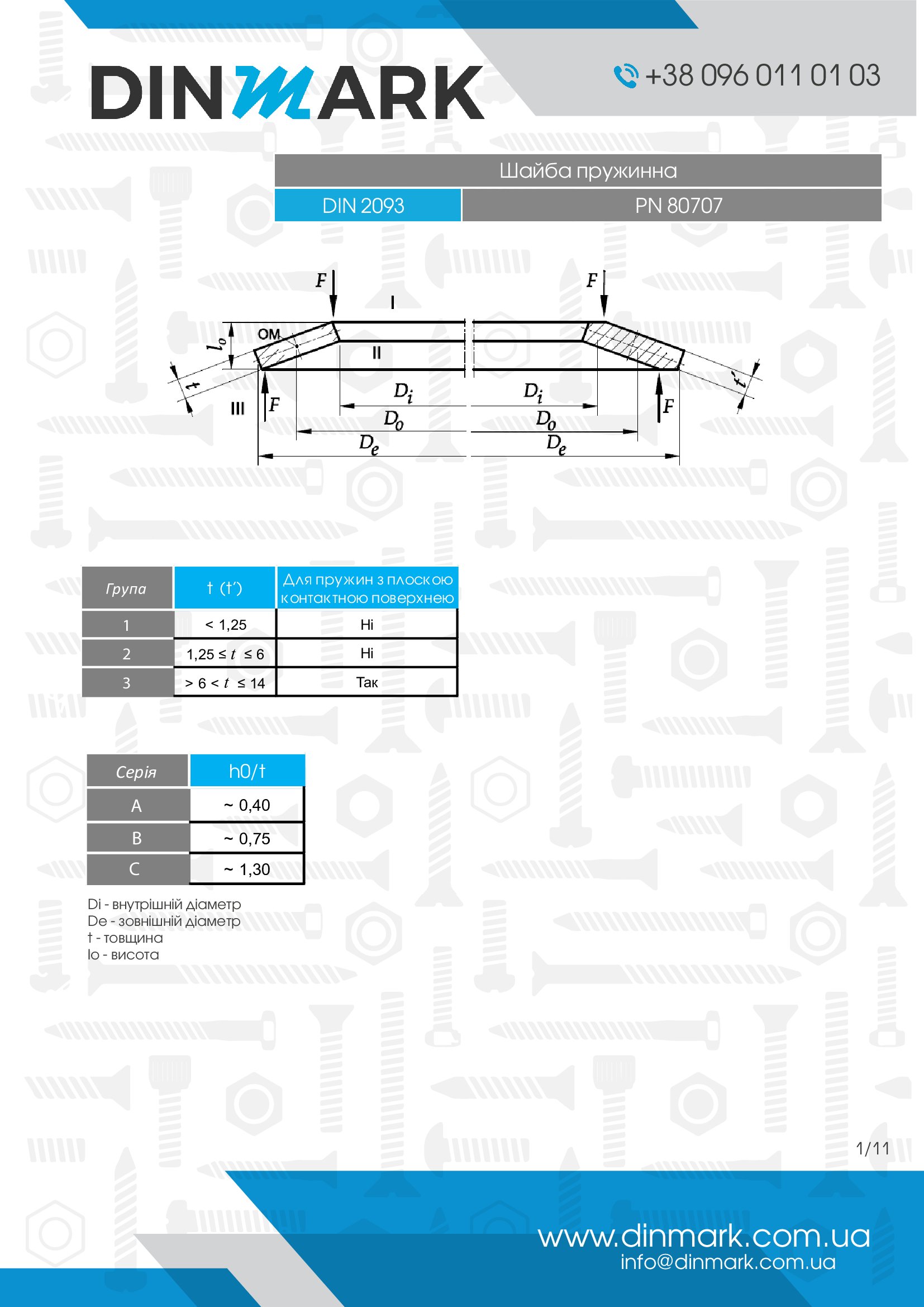 DIN 2093 Шайба пружинна тарільчаста сталева Schnorr pdf