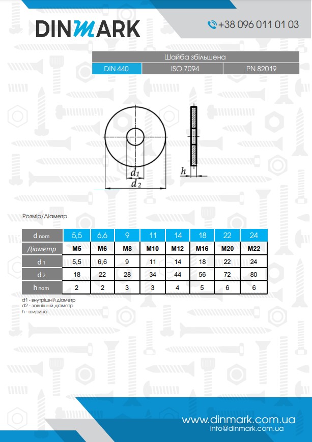 DIN 440 R Increased steel washer pdf