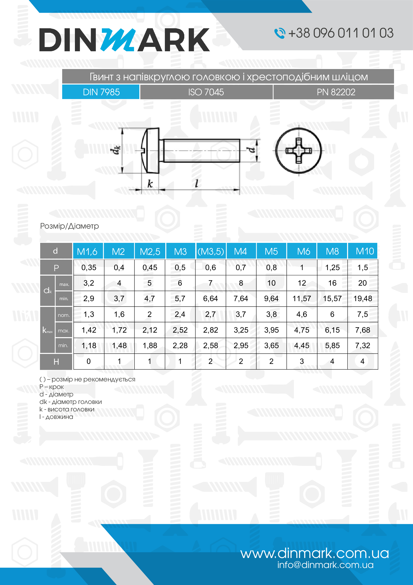 Schrauben DIN 7985 M5x35 4,8 Zink PH2 pdf