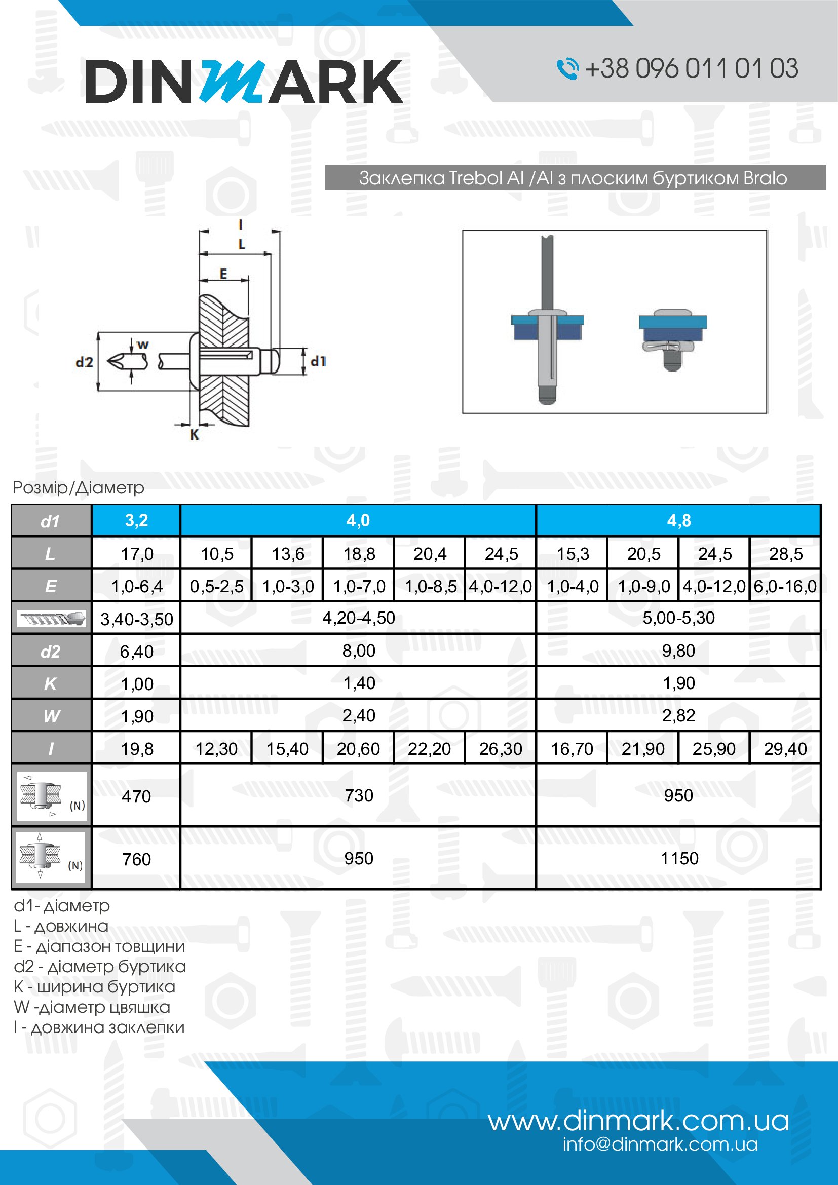 Niet Trebol M4,8x20,5 Al/Al Bralo pdf