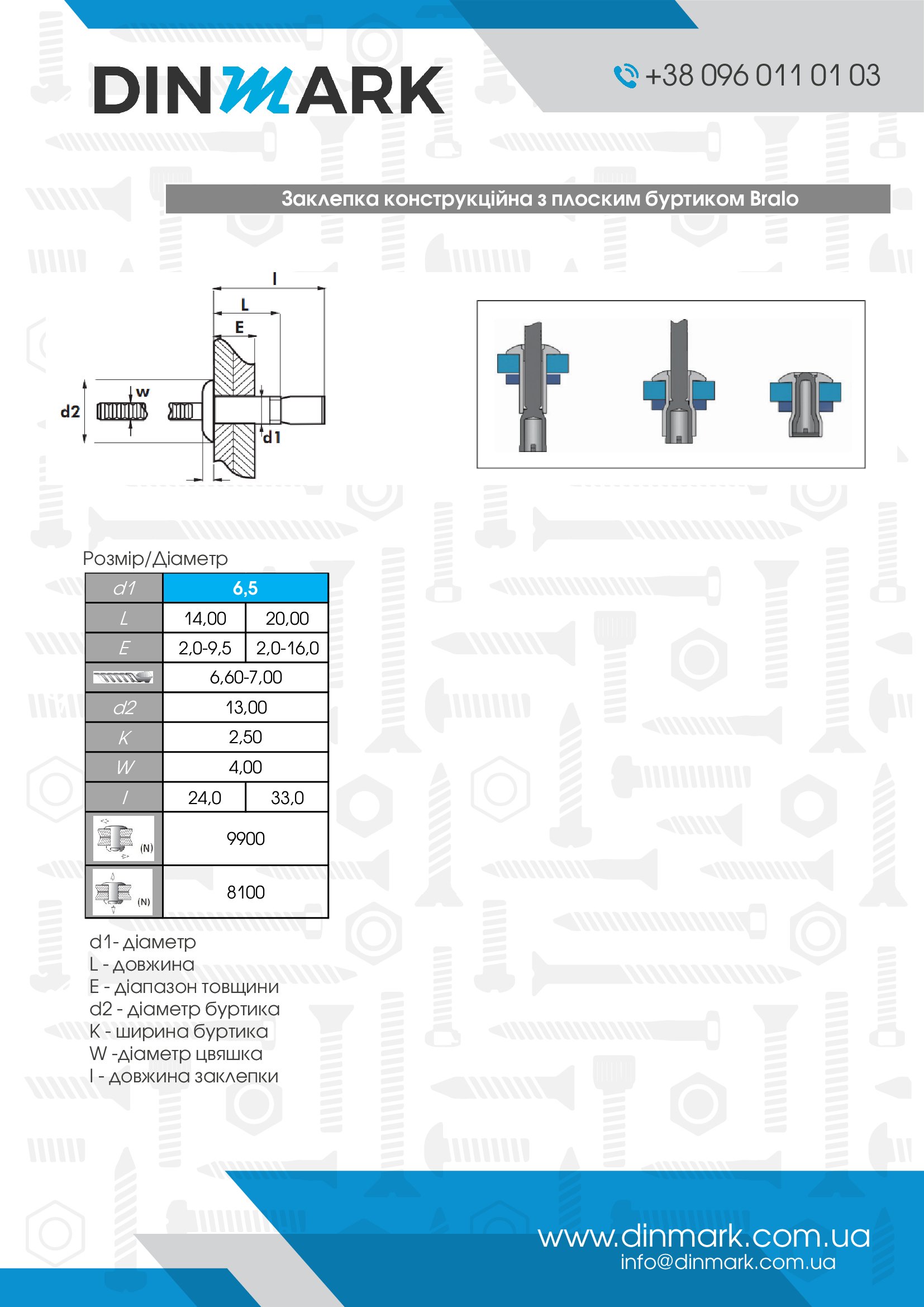 Nit конструкційна M6,5x20 A4/A4 Bralo pdf