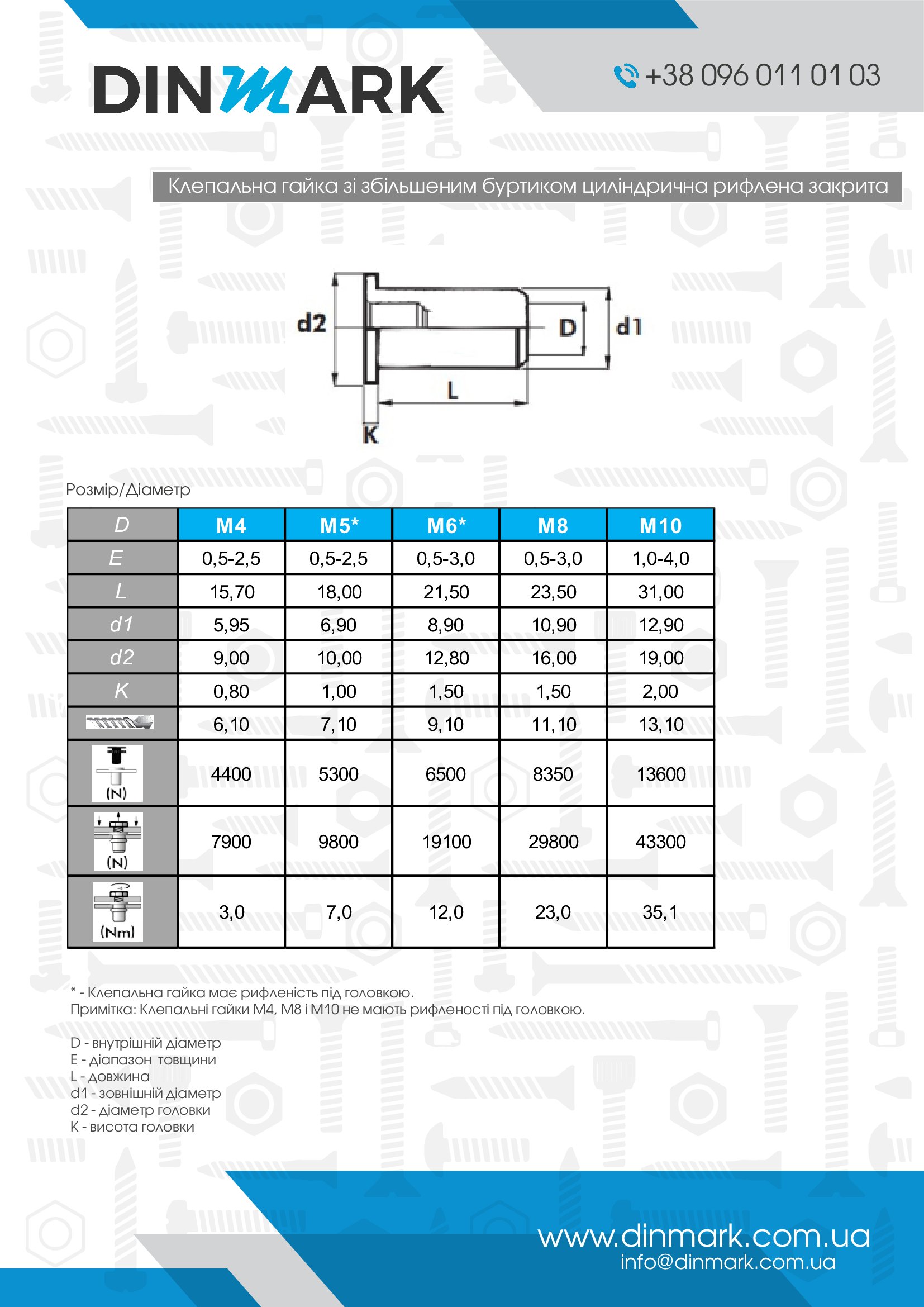 riveted nut cylin. закр. M6 (0,5-3) zinc Bralo, increased b. pdf