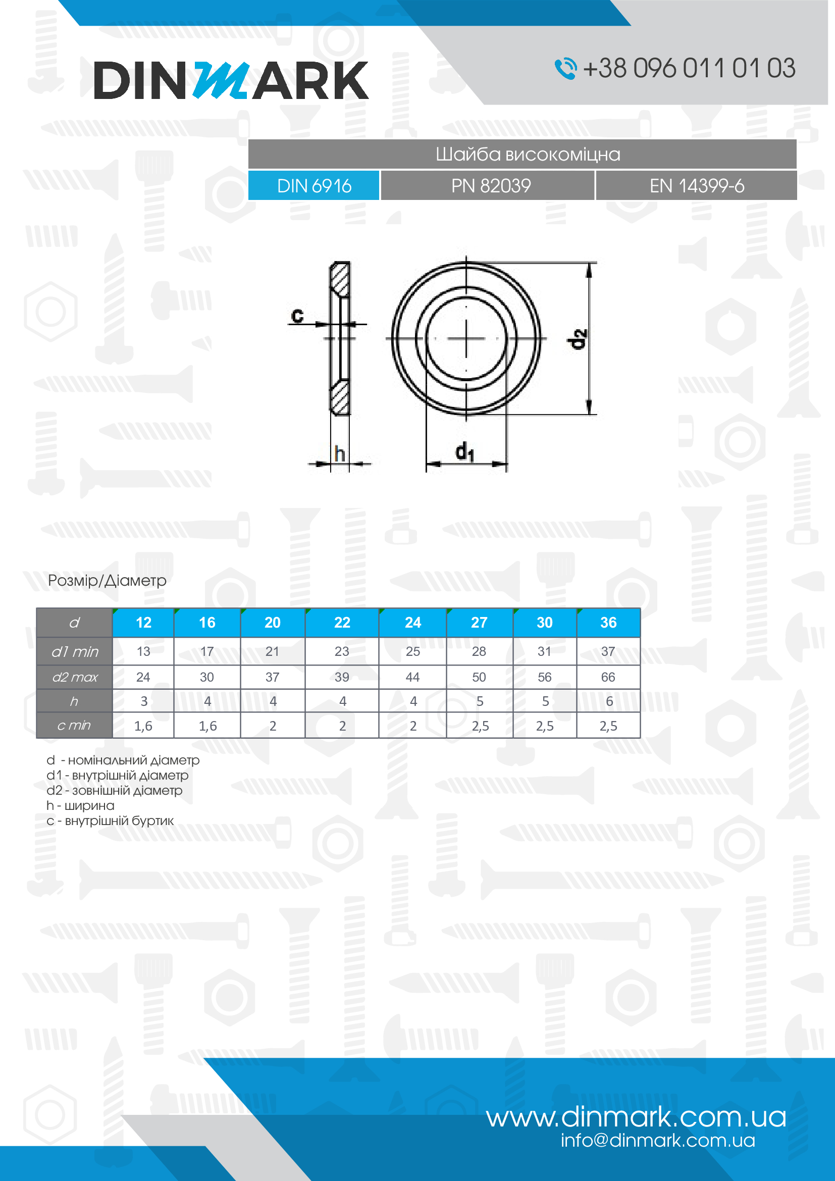 Podkładka DIN 6916 M20 300HV pdf