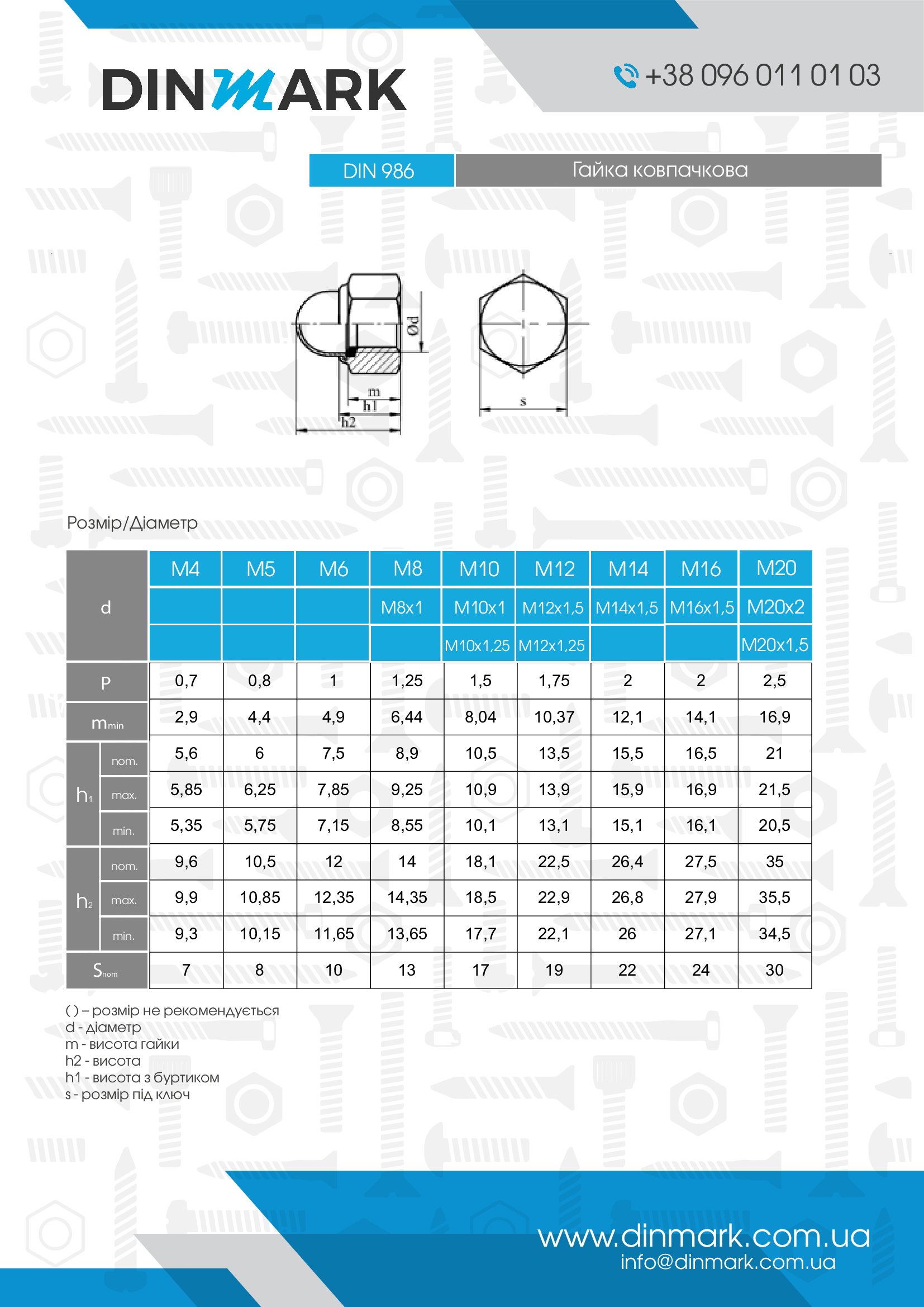 DIN 986 zinc Nut with nylon cap pdf