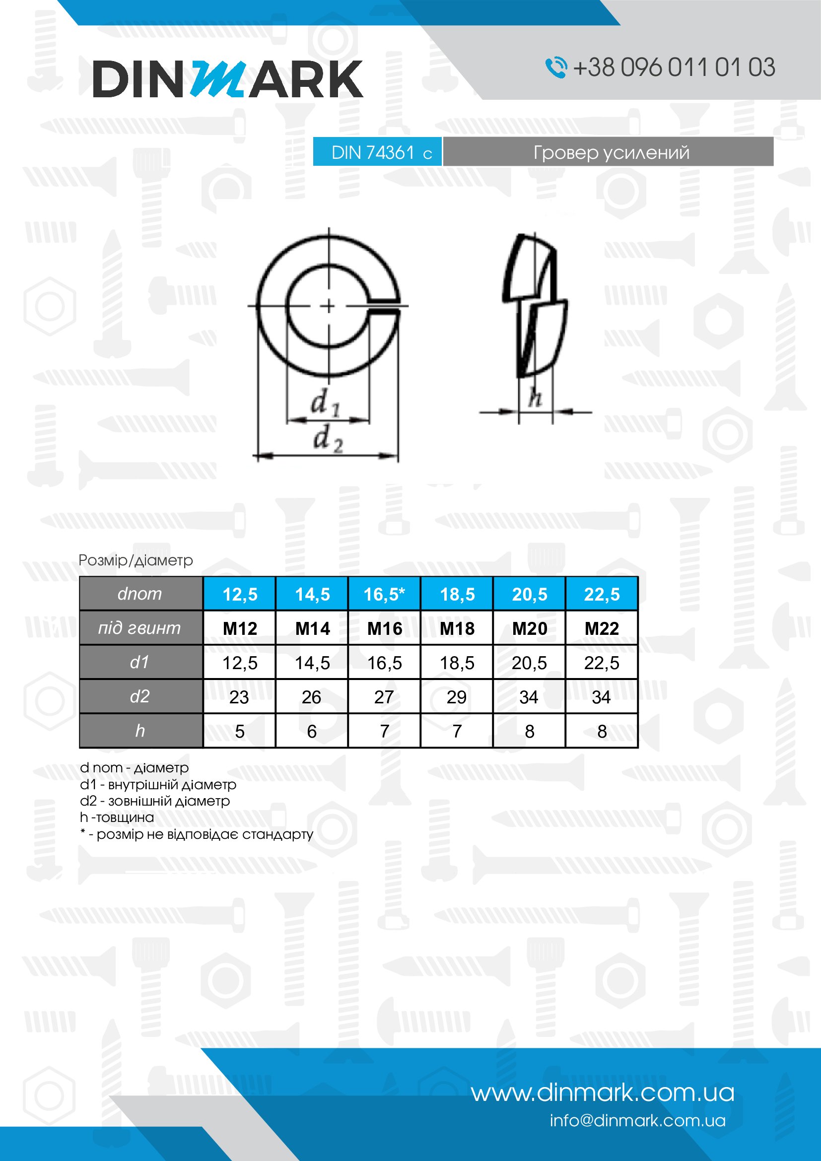 Шайба DIN 74361 C M16 цинк платковый pdf