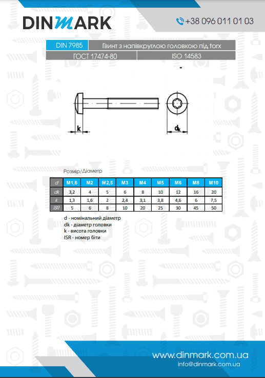 DIN 427 A4 Гвинт установочний з прямим шліцом pdf