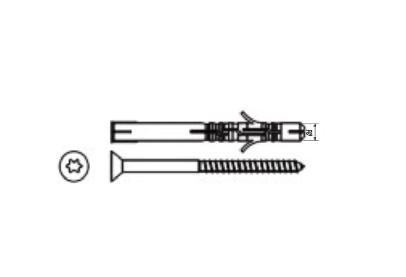 AN 410 zinc Dowel with screw and hex head креслення