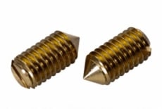 DIN 553 Stellschraube aus Messing mit geradem Schlitz und konischem Ende