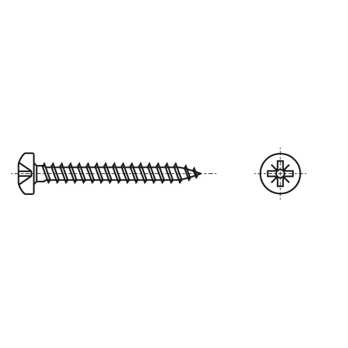 Schraube ART 9045 d4,5x16 A2 PZ2 креслення