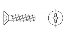 ART 9090 Screw with a countersunk head for thermoplastics with a cross slot - Інтернет-магазин Dinmark