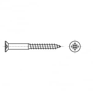 Schraube DIN 7997 d4,5x65 A2 PZ2 креслення