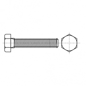 Bolzen DIN 933 M12x30 8,8 Zink mit Nylon Beschichtung креслення