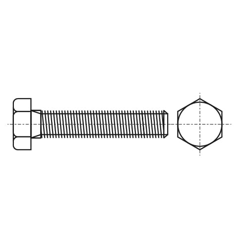Bolzen DIN 933-PL M6x12 A2 креслення