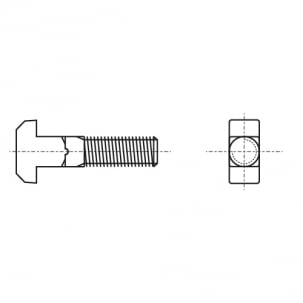 Bolzen DIN 186 M8x30 8,8 Zink креслення