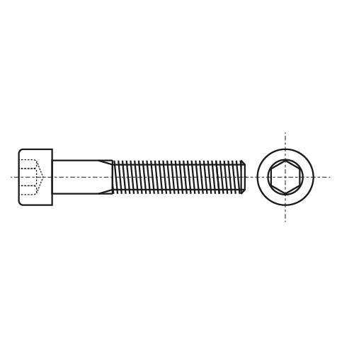 Bolzen DIN 7984 M8x35 10,9 креслення