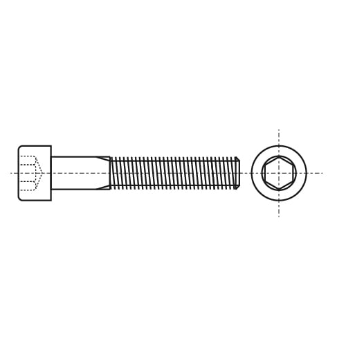 Bolzen DIN 7984 M4x16 A2 креслення