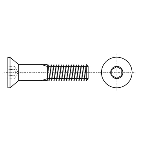 Bolzen DIN 7991 M4x50 8,8 креслення