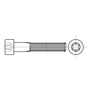 Bolzen ISO 14579 M10x70 A4 TX50 voll Carving креслення