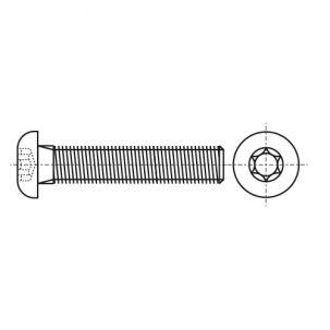 Bolzen ISO 7380-1 M8x16 10,9 Zink Zinkschal TX40 креслення