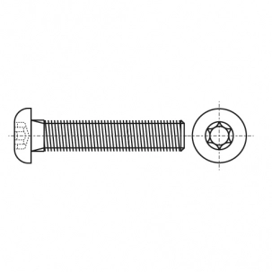Bolzen ISO 7380-1 M4x18 A2 TX20 креслення