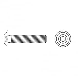 Bolzen ISO 7380-2 M12x70 A4 креслення
