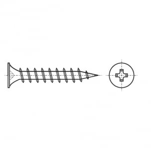 Selbstschneidend AN 207 d3,5x55 Phosphat PH2 креслення