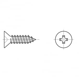 Selbstschneidend DIN 7982-C d4,2x45 A2 PH2 креслення