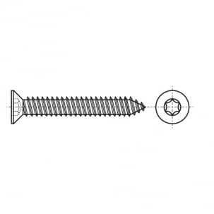 Selbstschneidend ISO 14586-C d3,9x60 A2 TX15 креслення