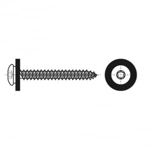 Selbstschneidend ART 9066 d3,9X25 A2 TX15 RAL 8016 креслення