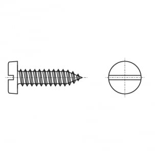 Selbstschneidend DIN 7971-C d2,2x4,5 A2 креслення