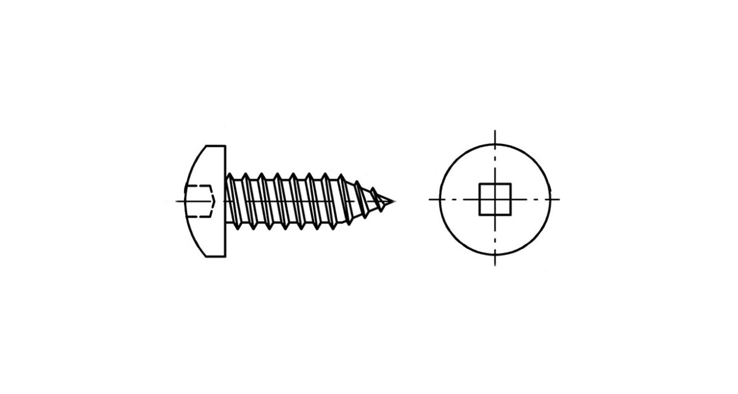 Selbstschneidend DIN 7981-C d3,9x50 A2 SQ1 креслення