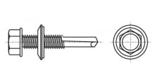 AN 212 Self-tapping screw with hex head and EPDM washer - Інтернет-магазин Dinmark