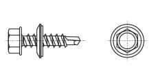 DIN 7504 KO hexagon Self-tapping screw with drill and EPDM washer - Інтернет-магазин Dinmark