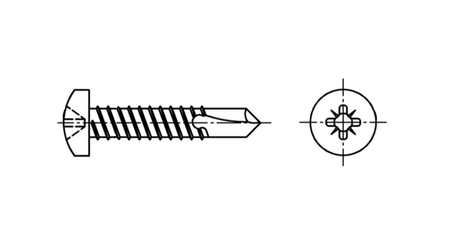 Selbstschneidend DIN 7504-M d4,2x25 A2 PZ2 креслення